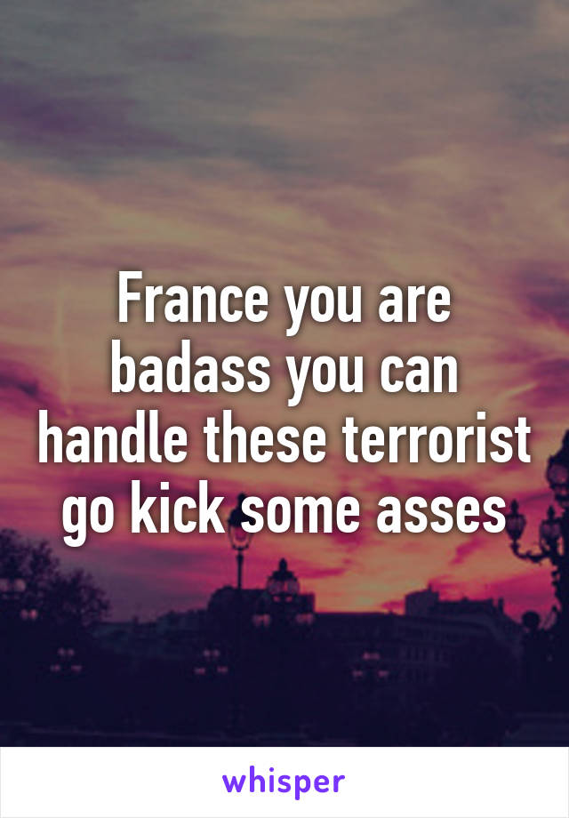 France you are badass you can handle these terrorist go kick some asses