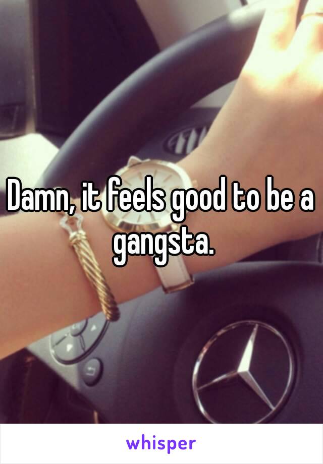 Damn, it feels good to be a gangsta.