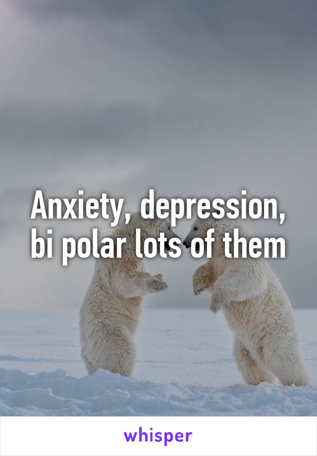 Anxiety, depression, bi polar lots of them