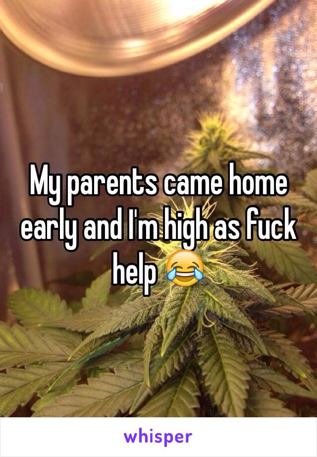 My parents came home early and I'm high as fuck help 😂