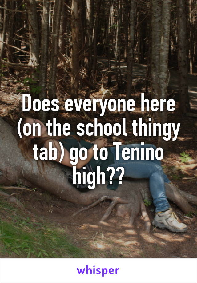 Does everyone here (on the school thingy tab) go to Tenino high??
