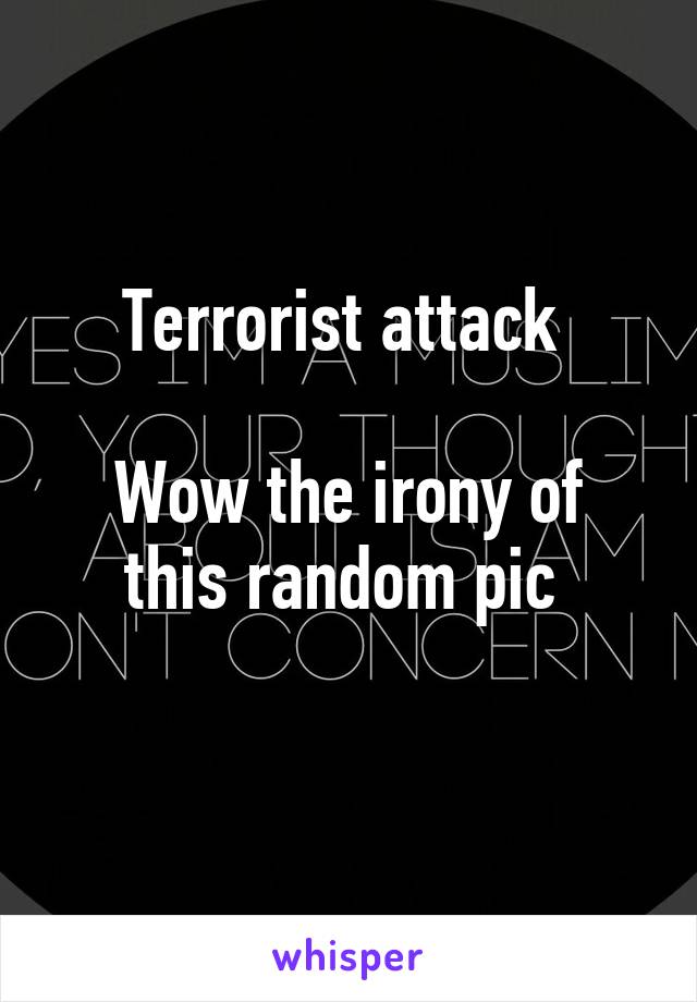 Terrorist attack 

Wow the irony of this random pic 

