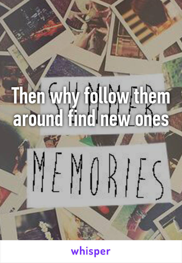 Then why follow them around find new ones

