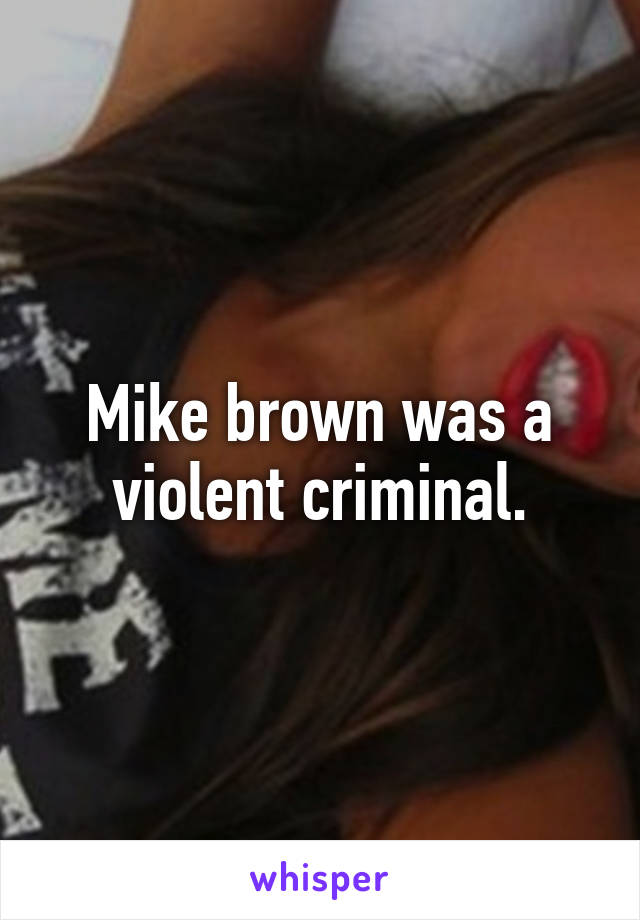 Mike brown was a violent criminal.