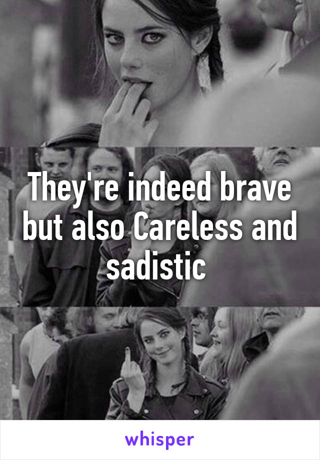 They're indeed brave but also Careless and sadistic 