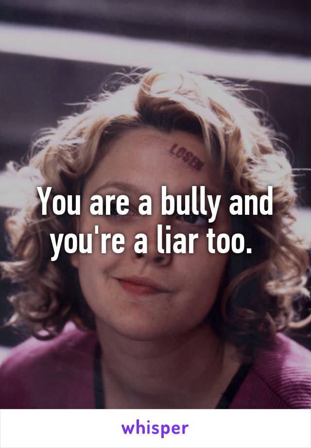 You are a bully and you're a liar too. 