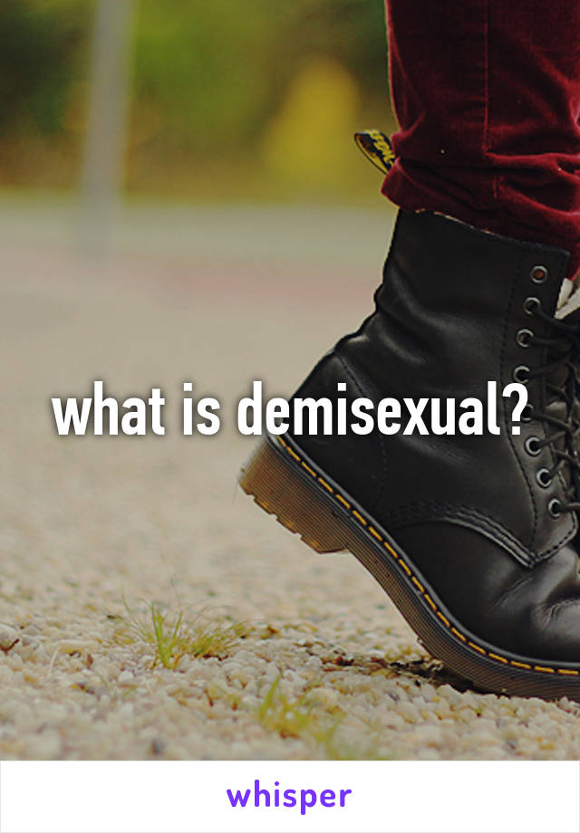 what is demisexual?