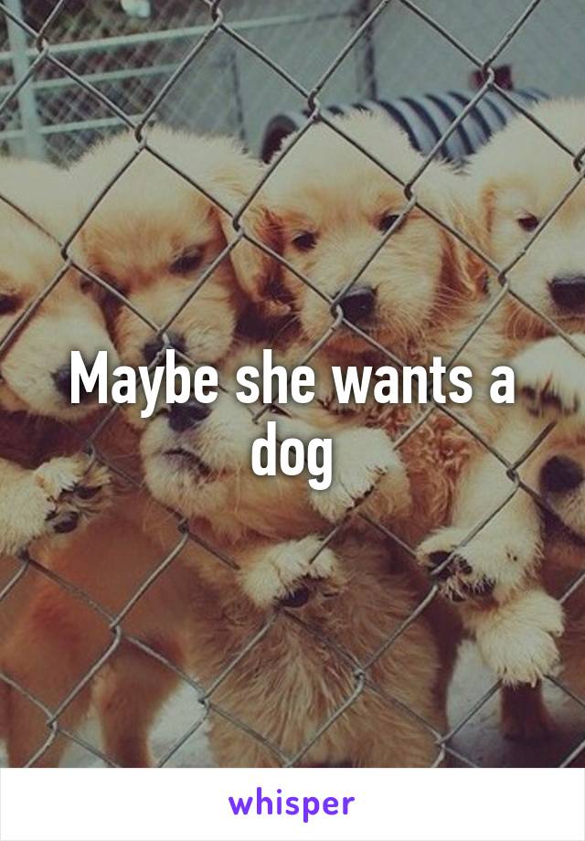 Maybe she wants a dog