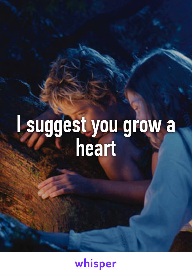 I suggest you grow a heart