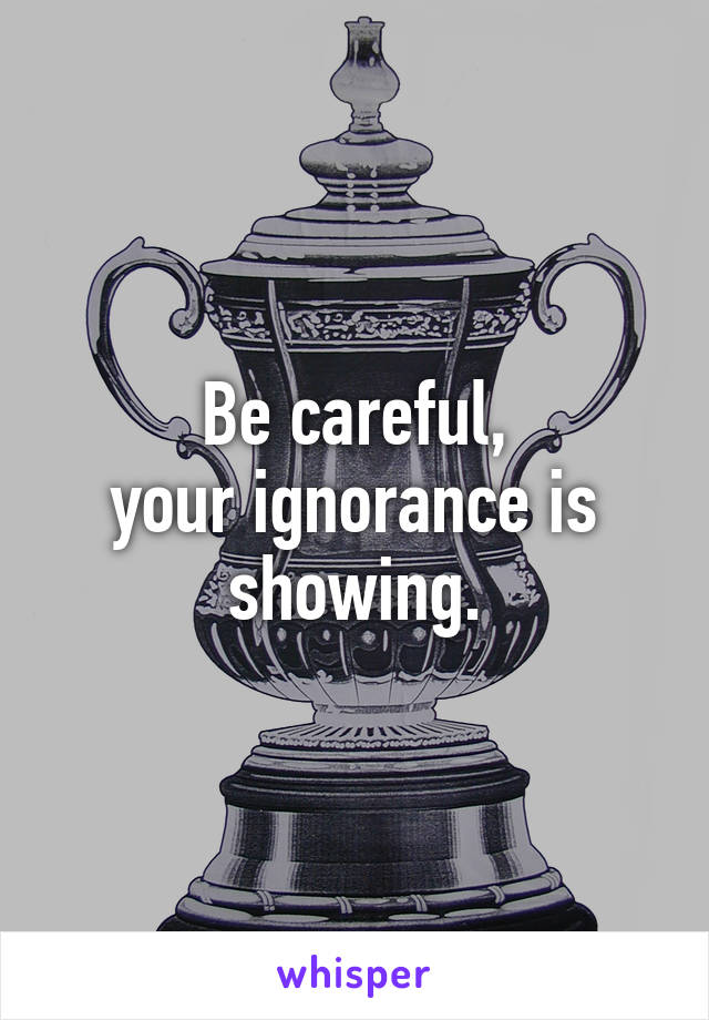 Be careful,
your ignorance is showing.