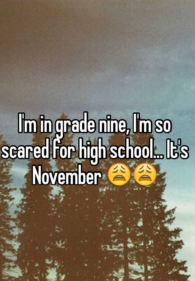 i-m-in-grade-nine-i-m-so-scared-for-high-school-it-s-november