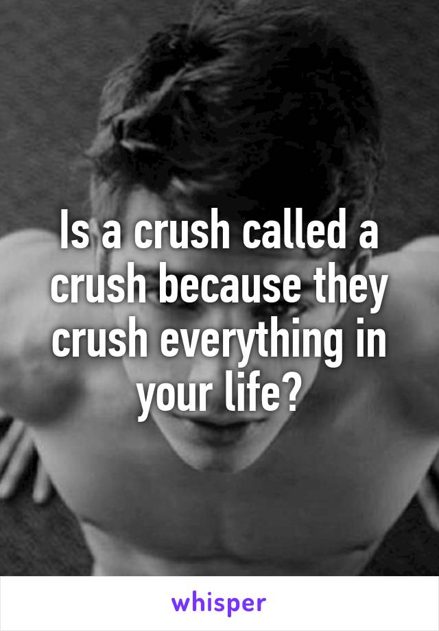 Is a crush called a crush because they crush everything in your life?