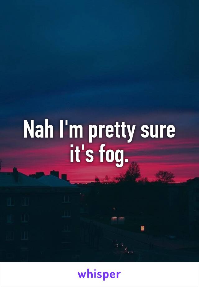 Nah I'm pretty sure it's fog.