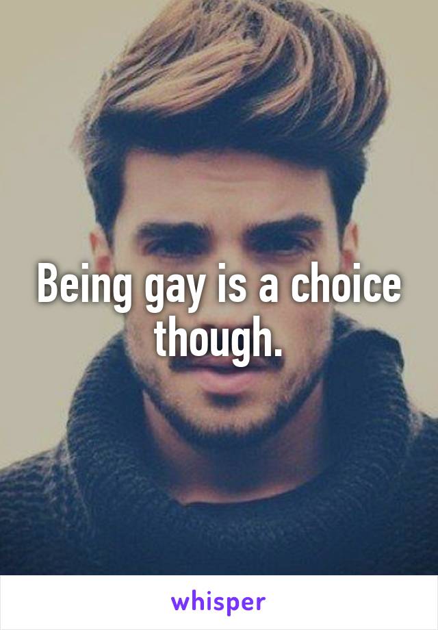 Being gay is a choice though.