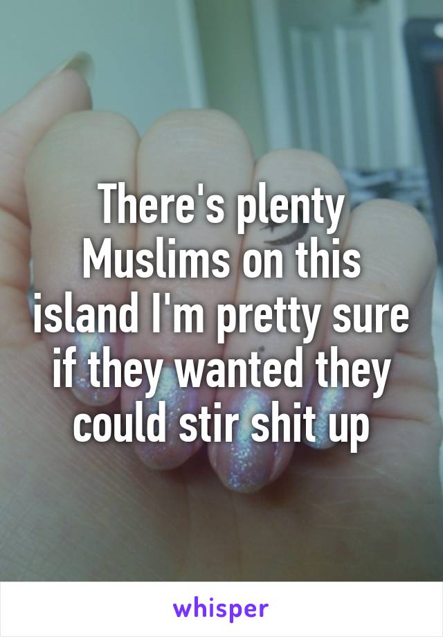 There's plenty Muslims on this island I'm pretty sure if they wanted they could stir shit up
