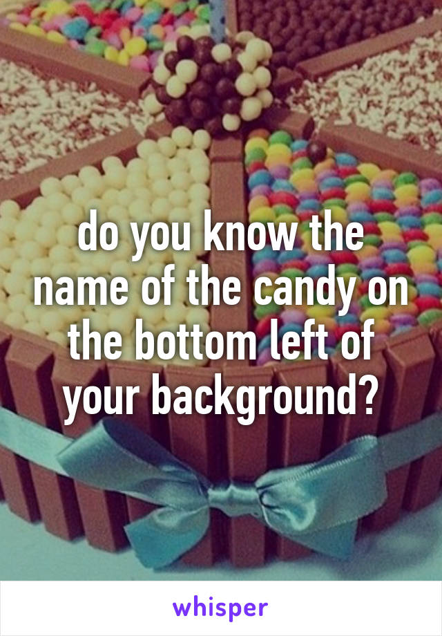 do you know the name of the candy on the bottom left of your background?