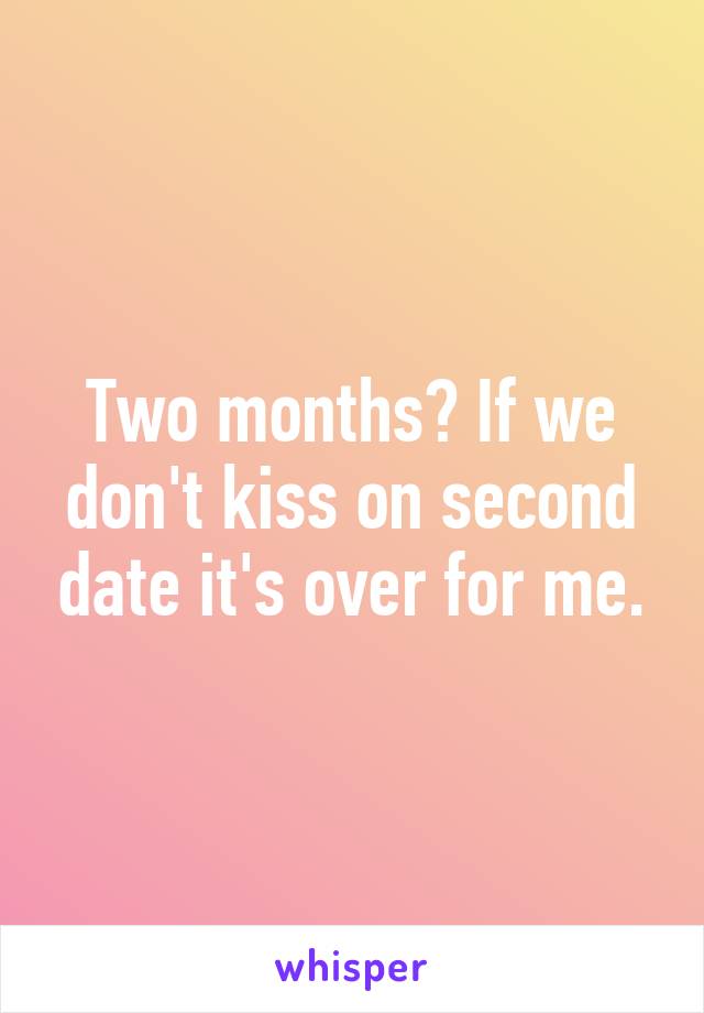 Two months? If we don't kiss on second date it's over for me.