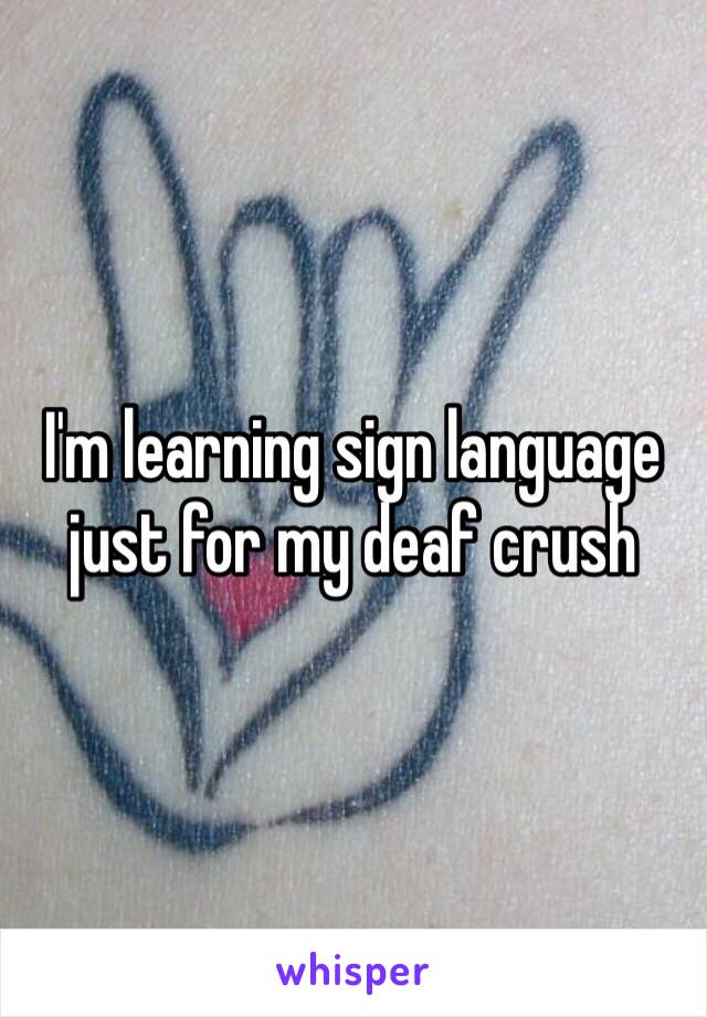 I'm learning sign language just for my deaf crush