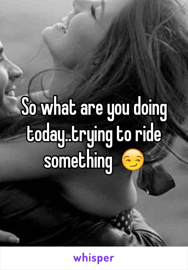 So what are you doing today..trying to ride something  😏