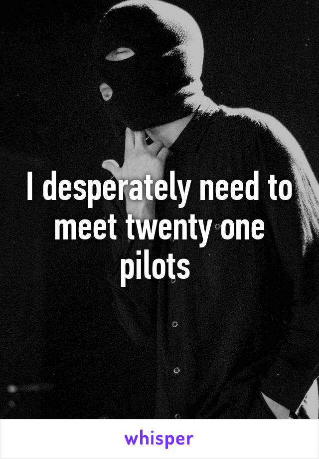 I desperately need to meet twenty one pilots 