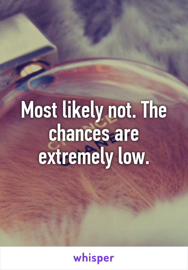 Most likely not. The chances are extremely low.