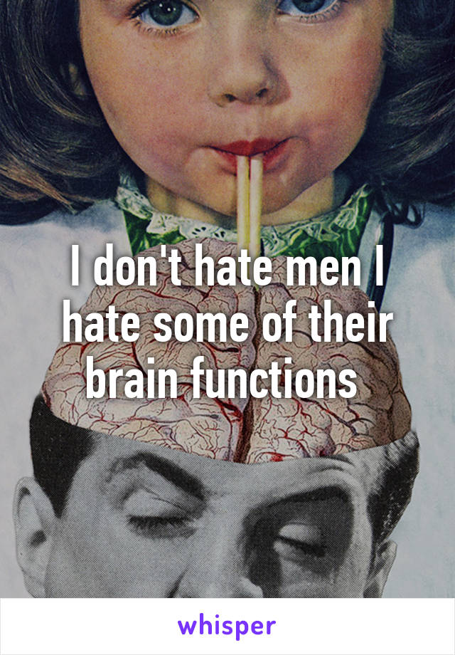 I don't hate men I hate some of their brain functions 