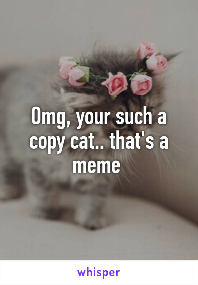 Omg, your such a copy cat.. that's a meme 