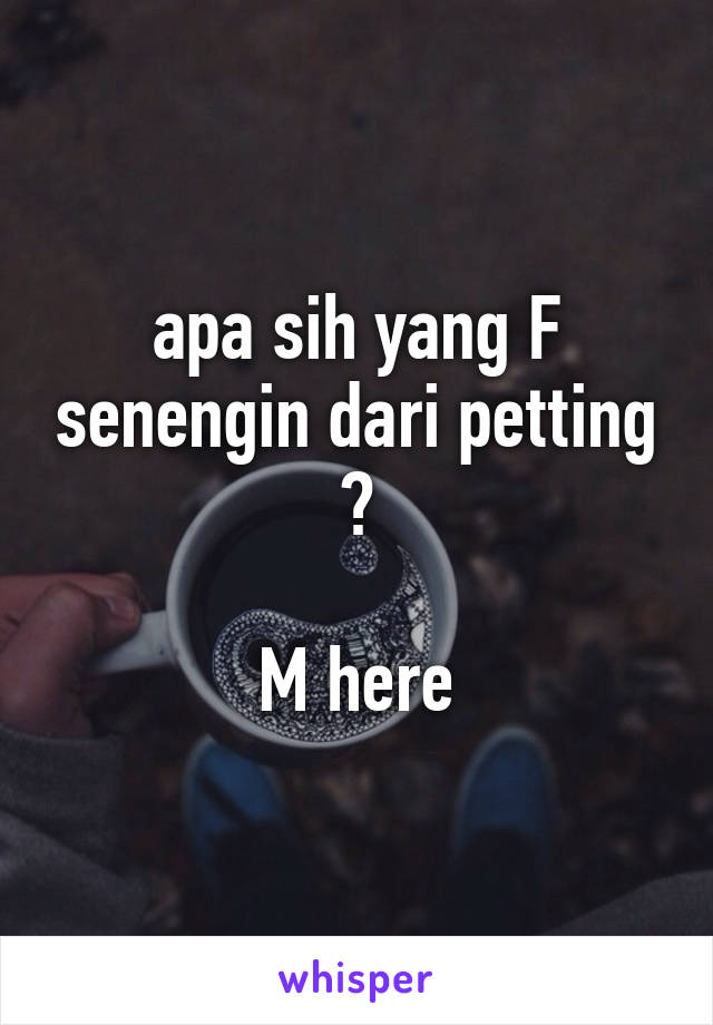 apa sih yang F senengin dari petting ?

M here