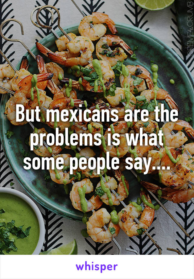 But mexicans are the problems is what some people say....