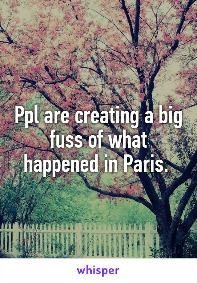 Ppl are creating a big fuss of what happened in Paris. 