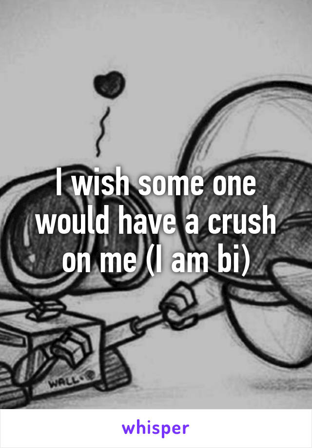 I wish some one would have a crush on me (I am bi)