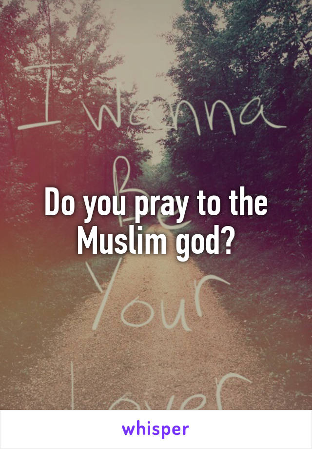 Do you pray to the Muslim god?