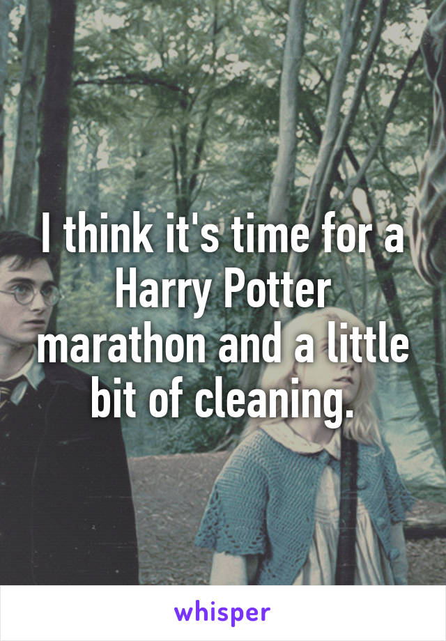 I think it's time for a Harry Potter marathon and a little bit of cleaning.