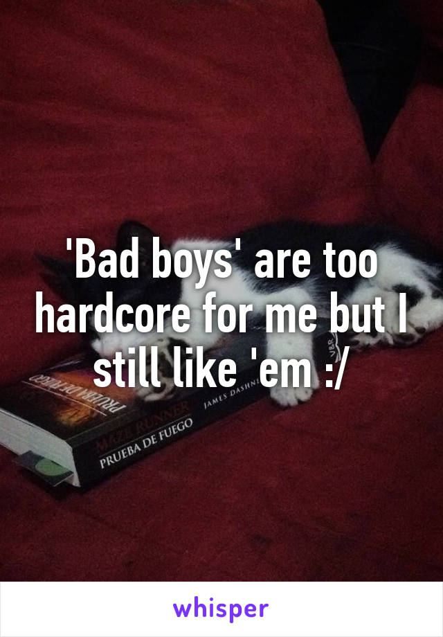 'Bad boys' are too hardcore for me but I still like 'em :/