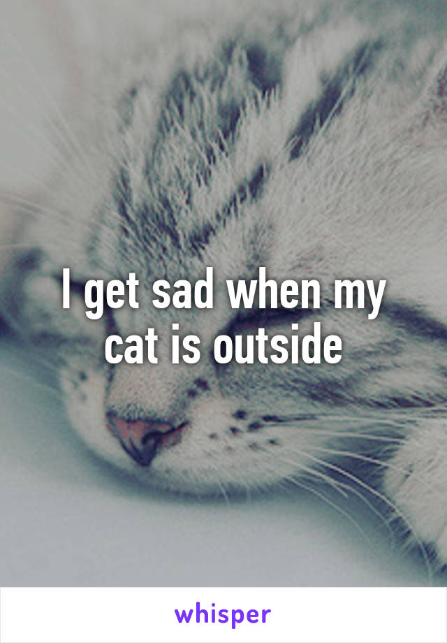 I get sad when my cat is outside