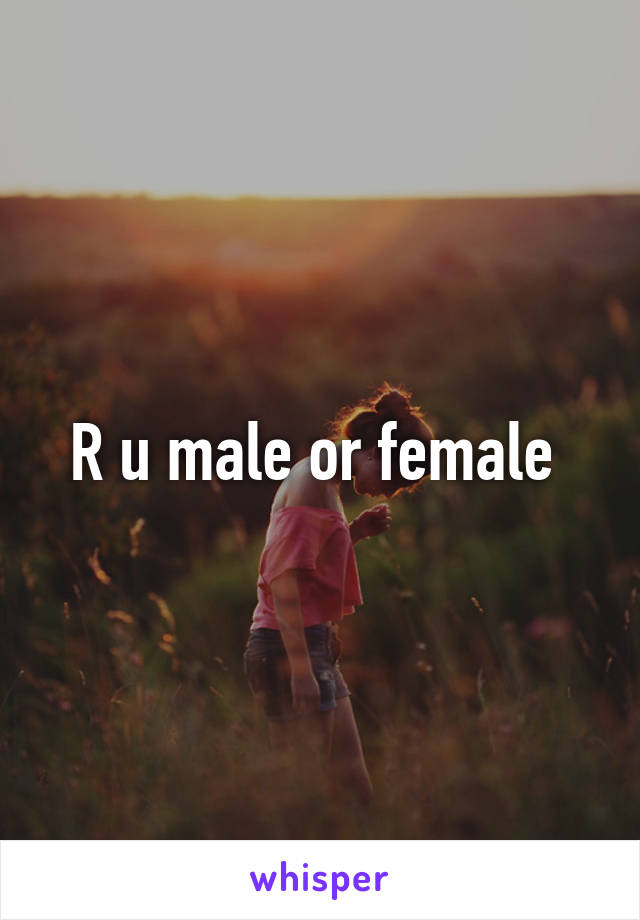 R u male or female 