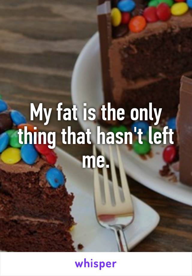 My fat is the only thing that hasn't left me.