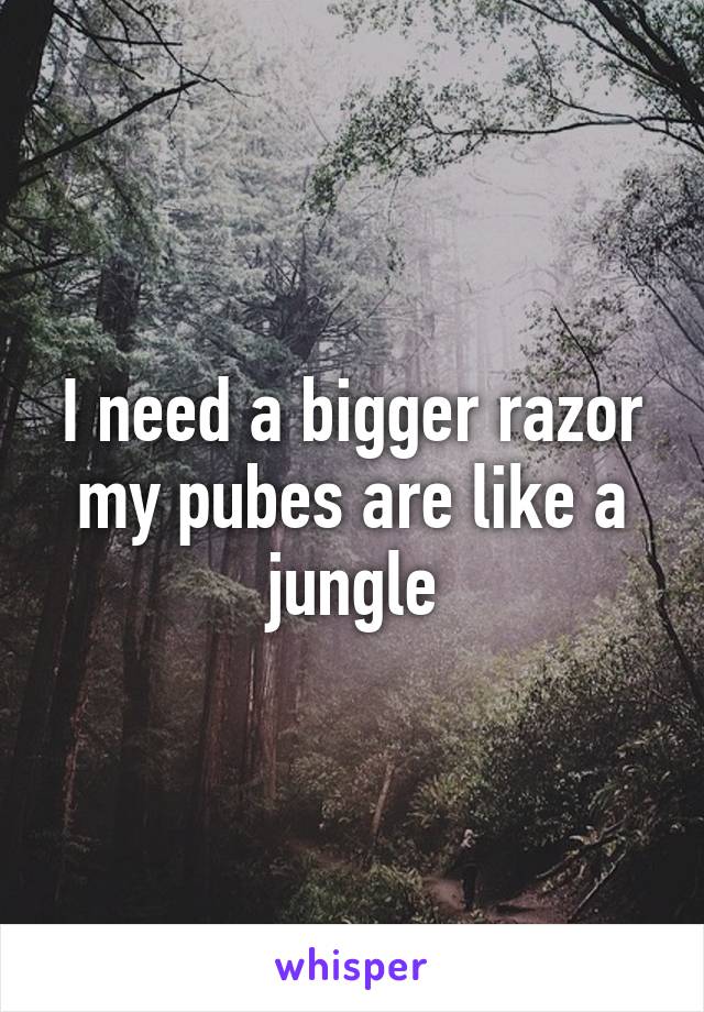 I need a bigger razor my pubes are like a jungle