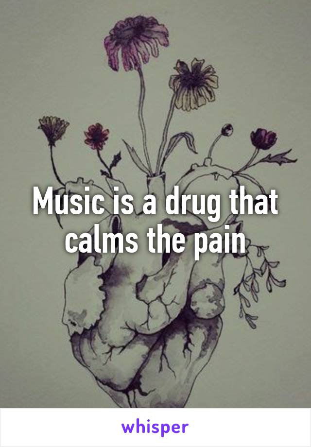 Music is a drug that calms the pain