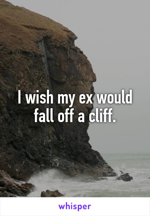 I wish my ex would fall off a cliff.