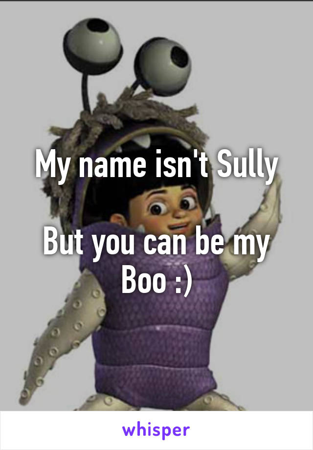 My name isn't Sully

But you can be my Boo :)