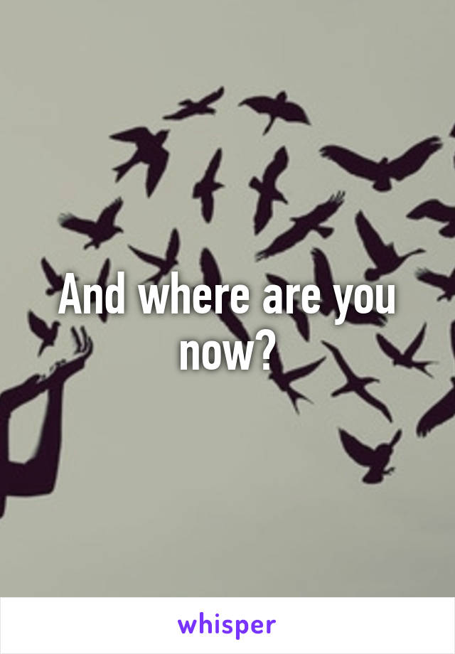 And where are you now?