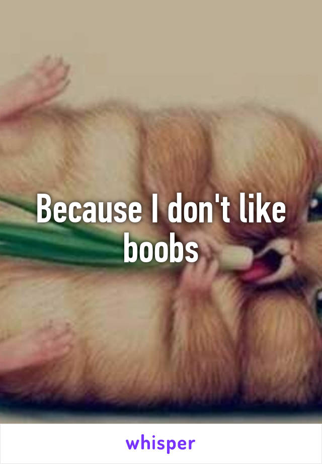 Because I don't like boobs