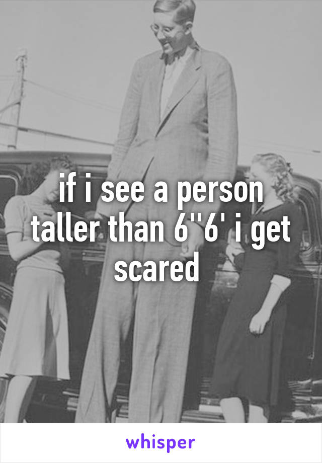 if i see a person taller than 6''6' i get scared 