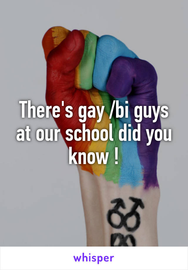 There's gay /bi guys at our school did you know !