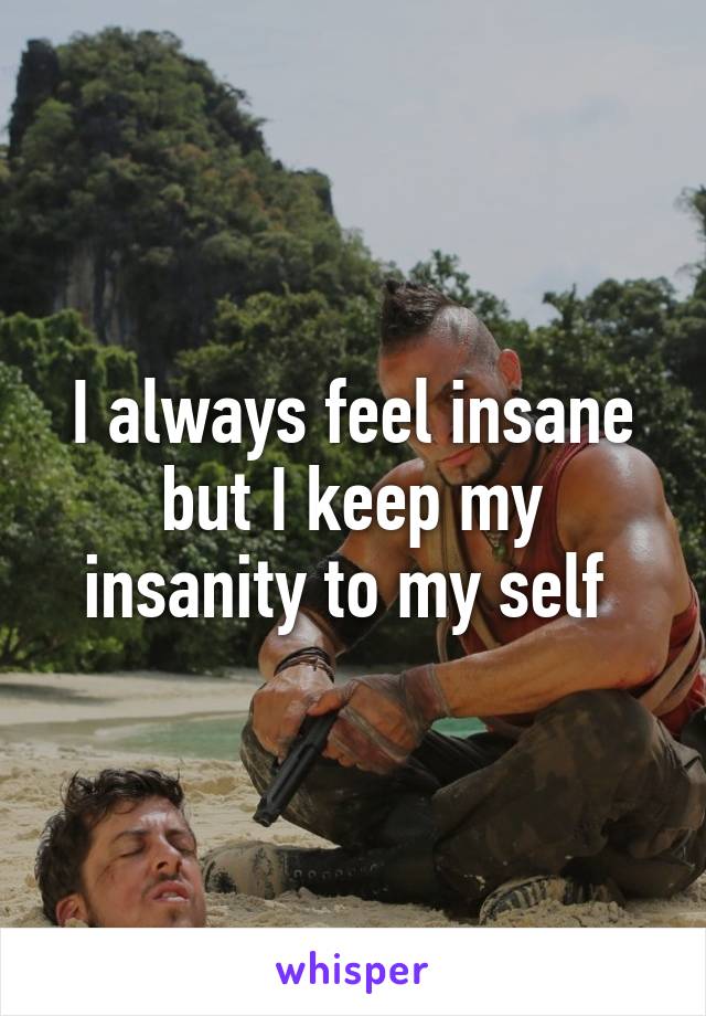 I always feel insane but I keep my insanity to my self 