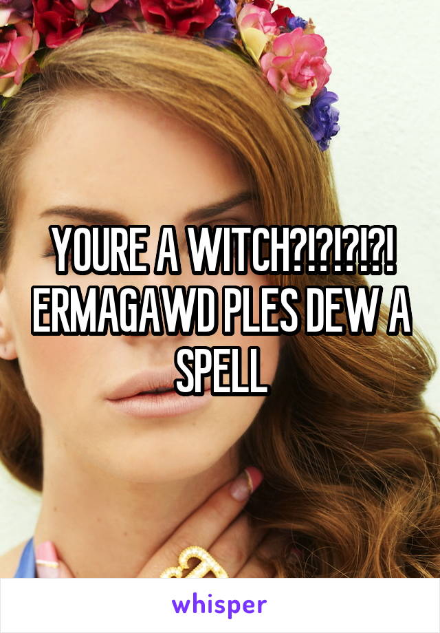 YOURE A WITCH?!?!?!?! ERMAGAWD PLES DEW A SPELL