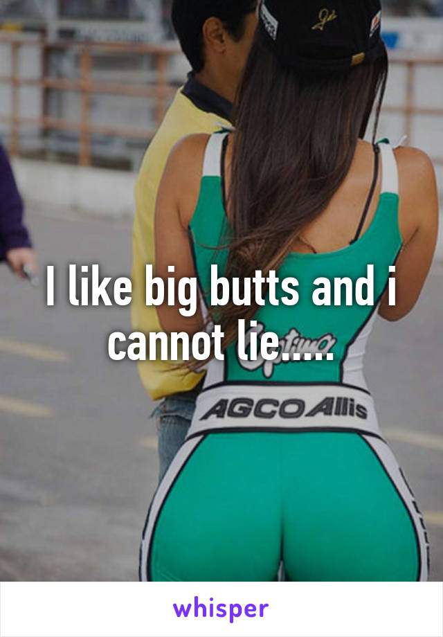 I like big butts and i cannot lie.....