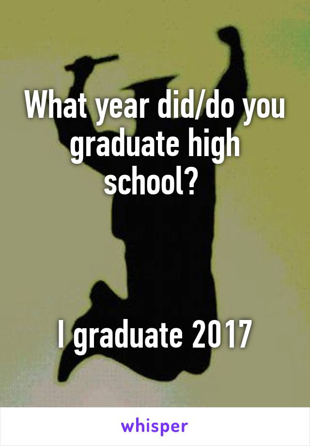 What year did/do you graduate high school? 



I graduate 2017