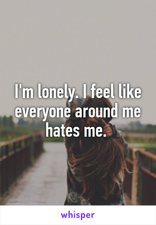 I'm lonely. I feel like everyone around me hates me. 